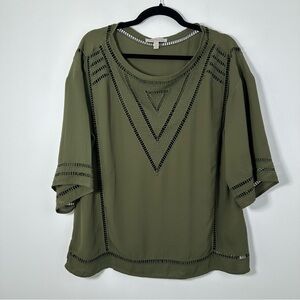 Banana Republic Women’s Heritage Collection Olive Green Flowy Boho Blouse Size M